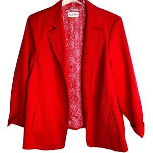 Tan Jay Womens Apricot Textured Weave Lined Open Face Jacket Size 20W Office